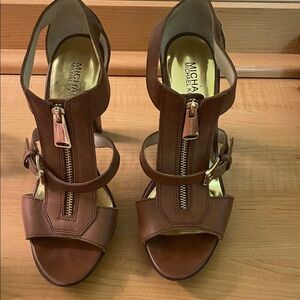 Michael Kors Tan Leather Heeled Sandals